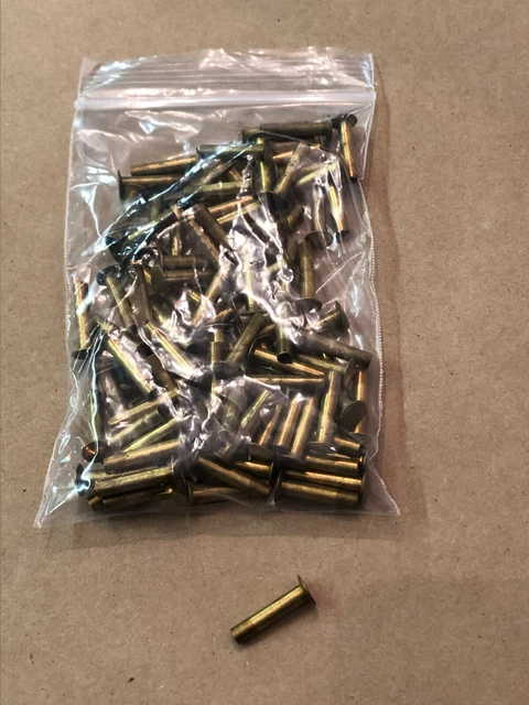 100 Pack Semi Tubular Flat Head Brass Rivets 3/8 Dia Head 7/8 Long X 3/16 Dia (C