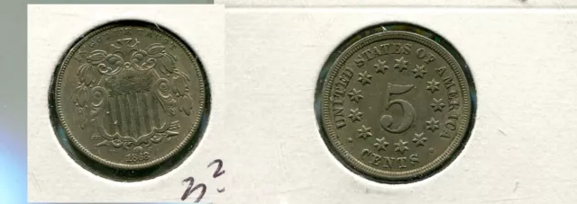 1866 Shield Nickel Type Coin Bu 3376R