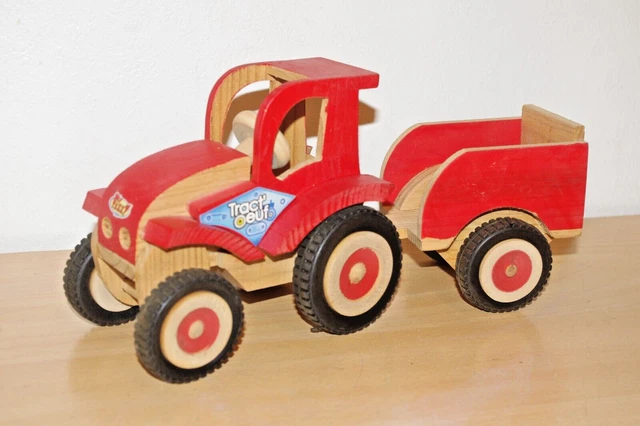 JOUET EN BOIS: Tracteur agricole avec remorque de marque Fizzi EUR 4,00 - PicClick FR