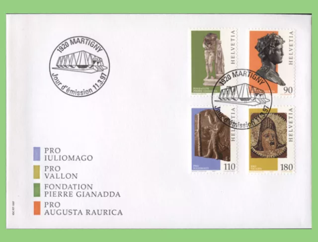 Switzerland 1997 Gallo - Roman Art set on First Day Cover