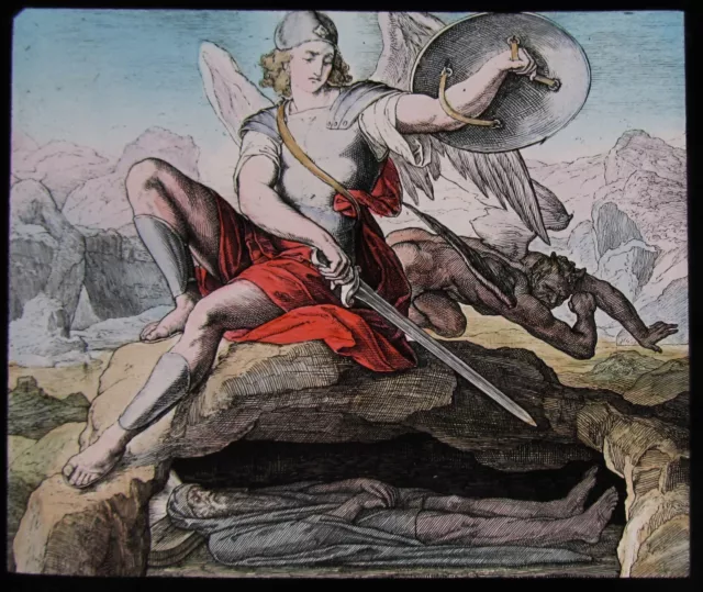 Glass Magic Lantern Slide THE DEATH OF MOSES C1900 RELIGIOUS BIBLE