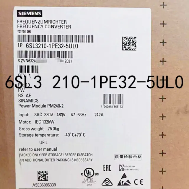 New Siemens 6SL3210-1PE32-5UL0 6SL3 210-1PE32-5UL0 G120 POWER MODULE PM240-2