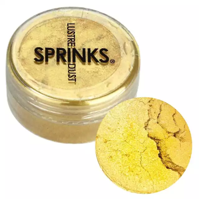 Sprinks Bright Gold Lustre Dust Edible Colour Powder Food Cake Decorating