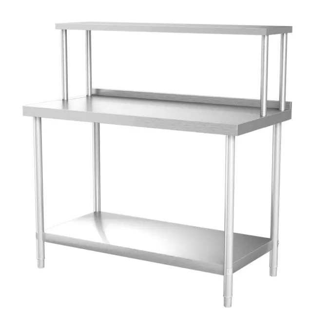 Commercial Catering Table Stainless Steel Work Bench Food Shelf Storage 4FT