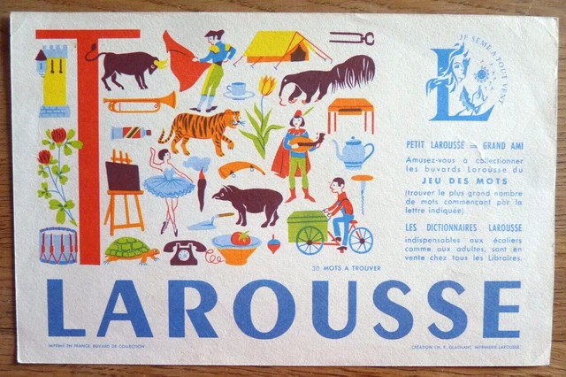 Buvard - Larousse Lettre "T" Tampon Librairie Houbé Rue Gabriel-Péri Saint Denis