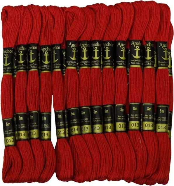 S2J Anchor Cross Stitch Hand Embroidery Thread Stranded Cotton 25 Skeins-Maroon