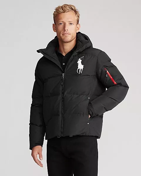 Polo Ralph Lauren Tyrol Down Fill Puffer Jacket Ripstop BLACK S L