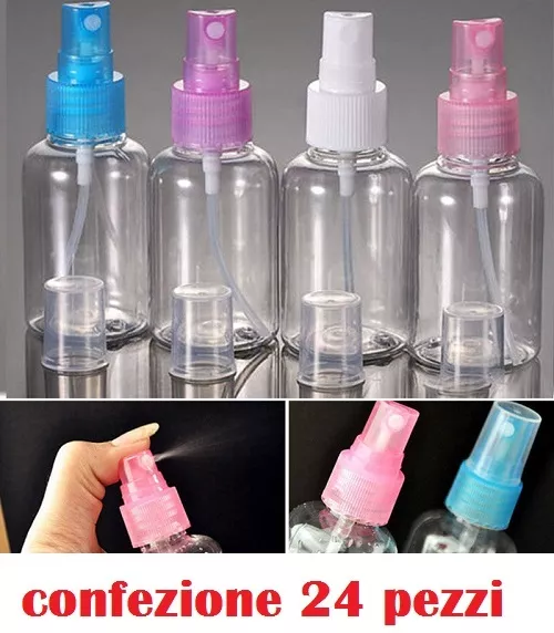 Lot 24 Pièces Flacon Spray Vide Flacon Plastique Pulvérisation Parfum 50ml Dfh