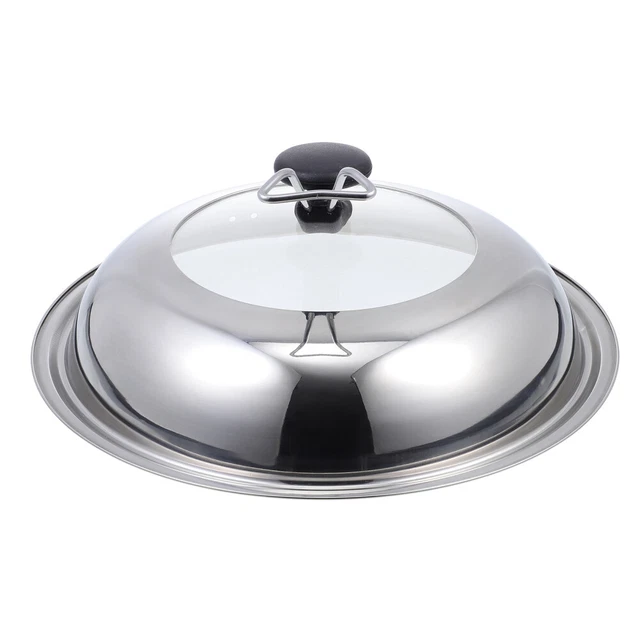 Excelsteel Coperchio Universale In Acciaio Inox E Vetro Temperato, Si Adatta A Pentole Da 20, 25 E 30 Cm, Manico In Bachelite