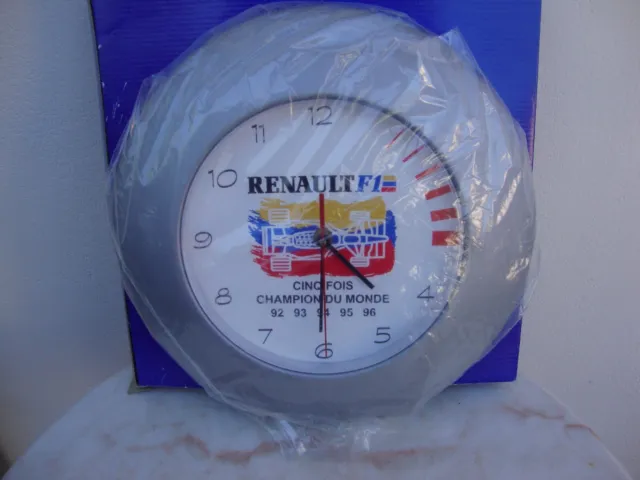 ancienne horloge publicitaire RENAULT formule 1 , 5 fois champion du Monde !!!