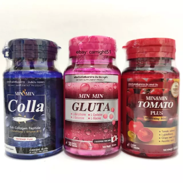 3x MIN MIN Gelules Colla Gluta Tomato L-Glutathion Collagène