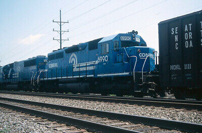 Railroad Slide - Conrail #6990 SD40 Locomotive 1995 Westmont Illinois Train