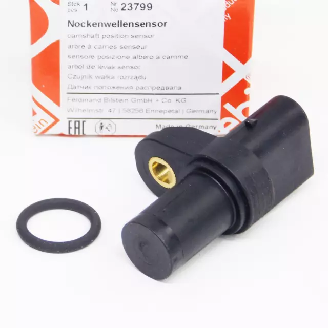 1x Febi Nockenwellensensor NWS Auslassseite + Dichtung für BMW E39 E46 E87 E90