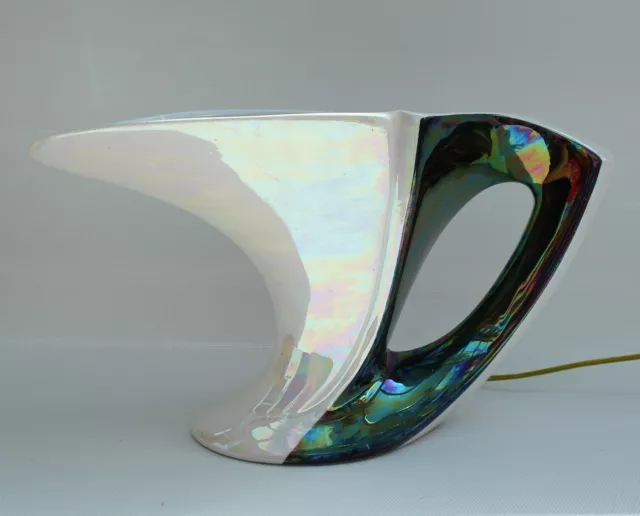 Vintage 1950er Jahre Camillo Lusso Italien Perlglasur Keramik TV / Tischlampe
