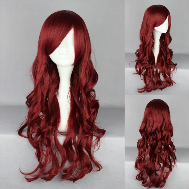 Ladieshair Cosplay Wig Perücke rot 70cm lockig Karneval Halloween GTC