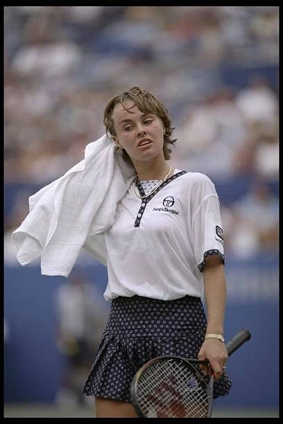 MARTINA HINGIS DE Suiza se toallas en el US Open Foto antigua