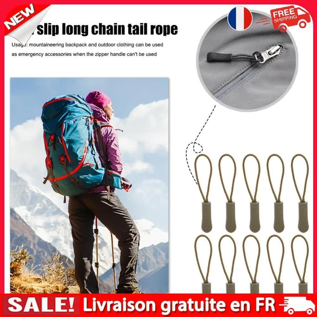 10X ZIPPER PULLER End Rope Replacement Backpack Fix Cord (Army Green ...