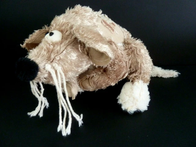 E5. DOUDOU PELUCHE LES PETITES MARIE SOURIS BEIGE BLANC PATCHWORCK 18cassi TTBE