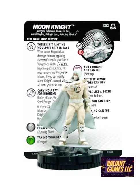 Marvel Heroclix Moon Knight #032 w/ Card Avengers War of the Realms Set