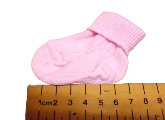 BABY PINK SOCKS 6 Pairs PREMATURE,REBORN DOLL- TURN OVER TOP ANKLE.  BUY BRITISH