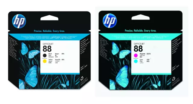 Genuine HP 88 Printheads Black/Yellow + Cyan/Magenta C9381A + C9382A - VAT inc