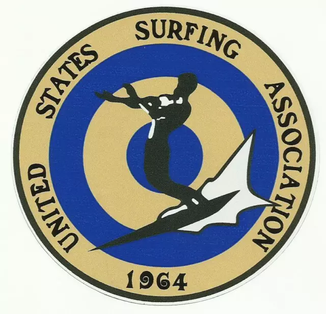 1964 UNITED STATES SURFING ASSOC. Surfboard Sticker Decal LONGBOARD Surfing