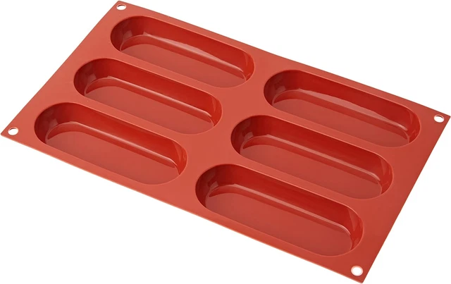SF103 SAVOIARDO Stampo in Silicone 127,5X47 H 17 Mm, Rouge Brique, 17.5 X 33 X 2