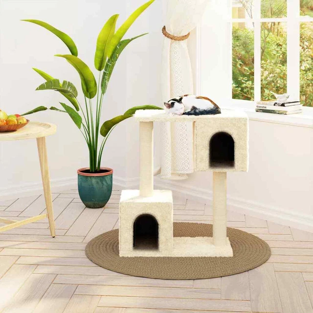 vidaXL Arbre à chat avec griffoirs en sisal Crème 60 cm