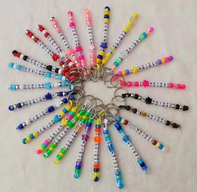 PERSONALISED STUNNING COLOURFUL Handmade Beaded Keyrings Any Name and Colour 3.00 PicClick UK