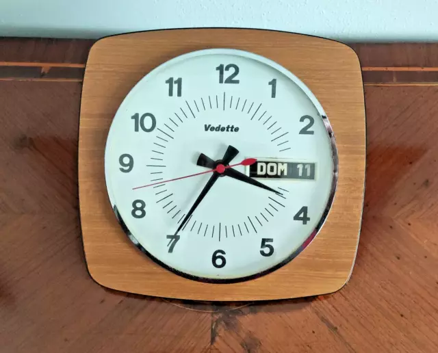 VEDETTE orologio da parete con DATARIO - Vintage anni 60, funzionante