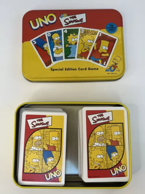 The Simpsons Uno Special Edition Card Game 2001 Tin Sababa Toys