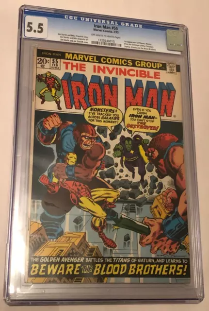 Iron Man #55 (Marvel Comics 1973) CGC Graded 5.5 *1st Appearance of Thanos*