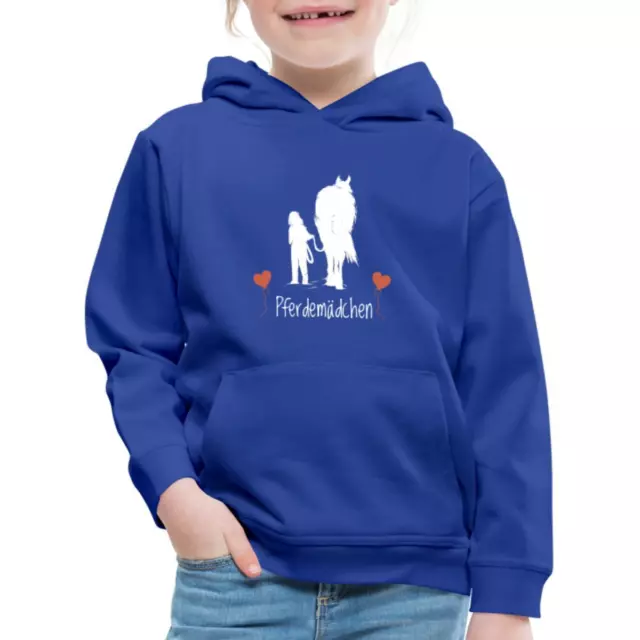 Felpa con cappuccio ragazza cavallo con cuore bambini premium