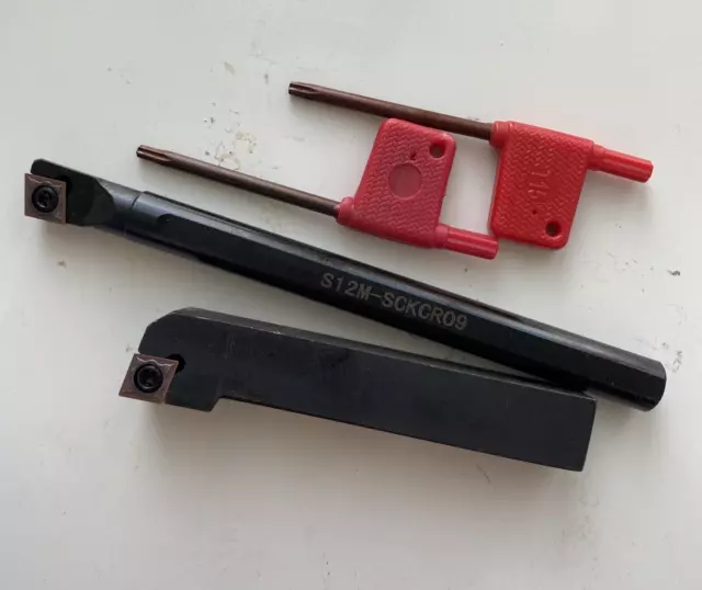 1 x S12M SCKCR09 1 x SCGCR1616H09 lathe tool handle 12mm 75 degree  + CCMT09T304