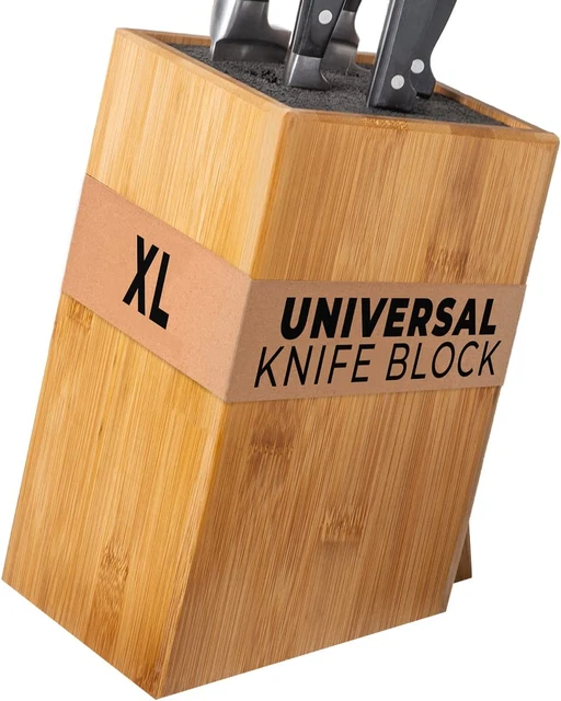 XL LARGE UNIVERSAL Knife Block without Knives Bamboo Countertop Knife