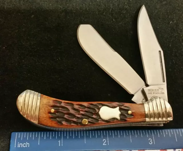 Boker Plus Saddlehorn jack knife, jigged brown bone handles  =