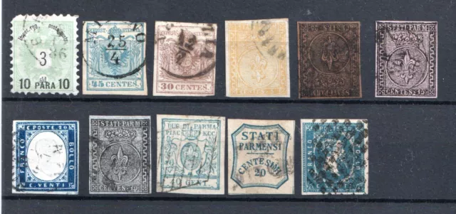 Italian States Interesting Lot 1 with good values  Used on a stockcard