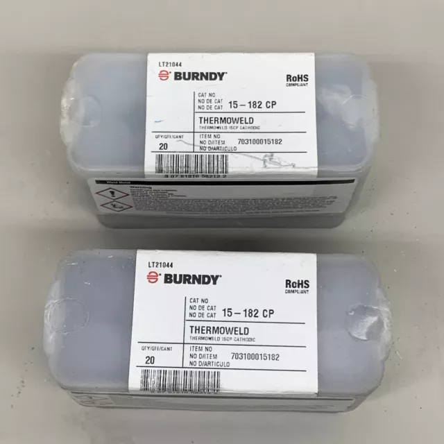 BURNDY (2 PACK) Weld Metal 15-182 CP Thermoweld 15CP Cathodic Qty 20 70310001518
