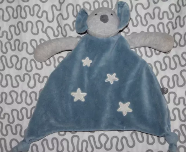 Doudou Obaibi Koala  Souris Plat Bleu Gris Etoile