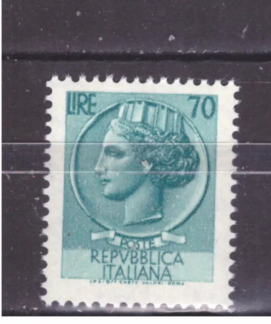 FRANCOBOLLI Italia Repubblica 1968-76 Italia Turrita Siracusana 70 Lire MNH**