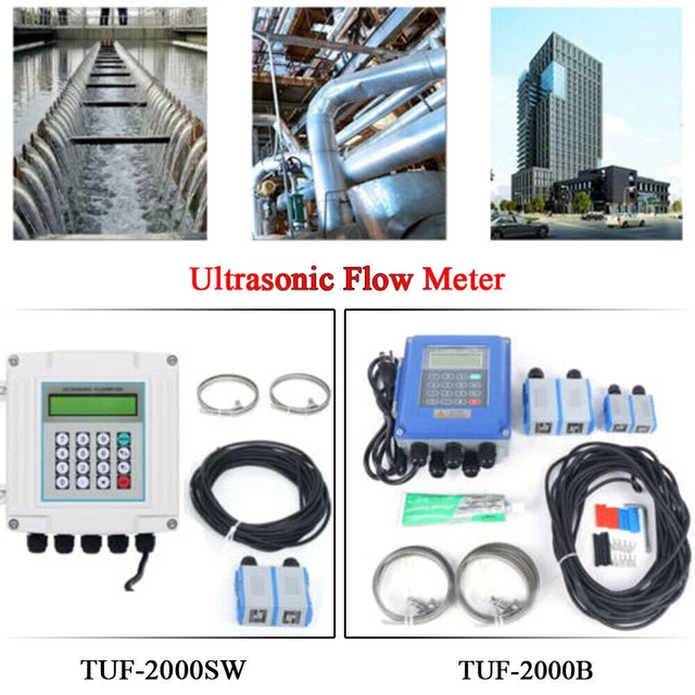 Ultrasonic Flow Meter Liquid Flowmeter W/TM-1 TS-2 Wall Mounted Transducer DN20-