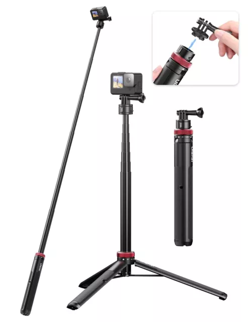 57in Selfie Stick Tripod - ULANZI Go Quick II Extendable Tripod Stand Magneti...