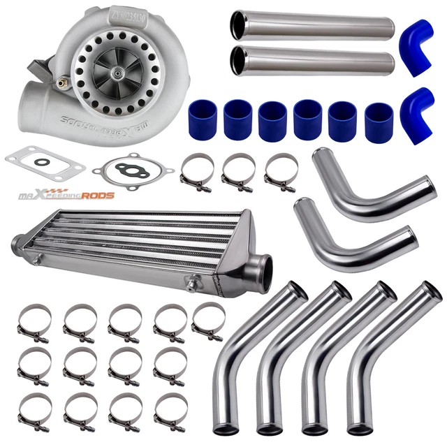Gt35 Gt3582 Turbo Charger T3 Ar.63 4-Bolt  + Turbocharger Intercooler Piping Kit