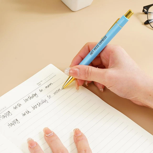 ·5X Funny Pen Swear Word Pen Set Black Ink Writing Office Funny Pen Diary Z0D9