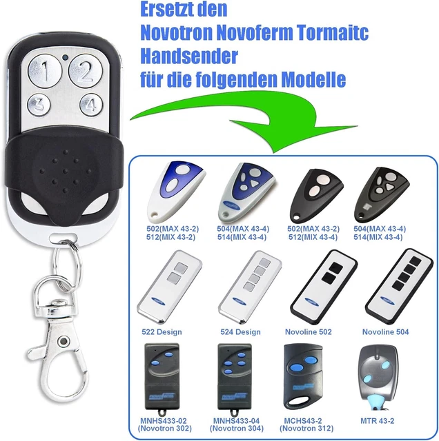 Novoferm Tormatic Novotron 504 MAX 43-4 handzender 433