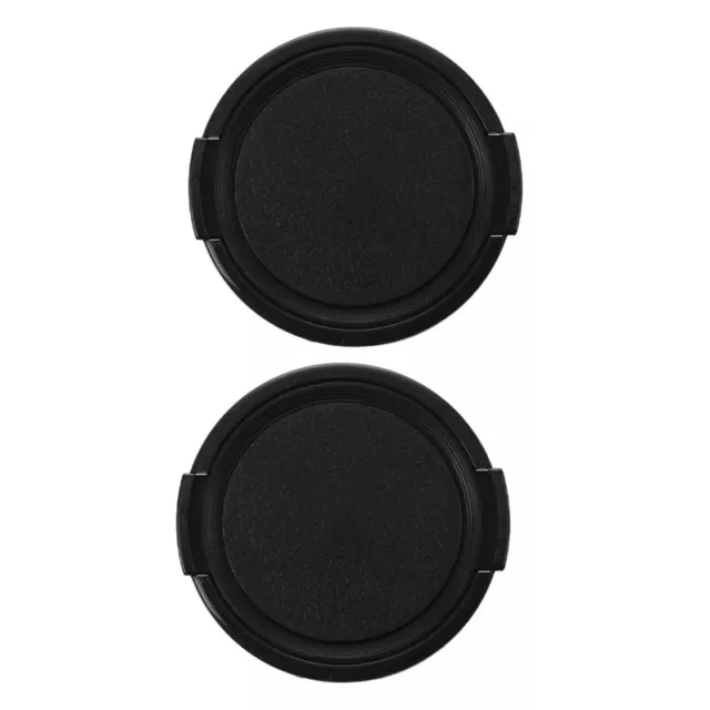 2X Camera Plastic Side Pinch Clip on Front Lens   Cover Black 49mm D8Q72688