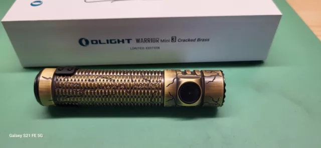 Olight Warrior Mini 3 Cracked Brass Tactical Flashlight | Limited Edition