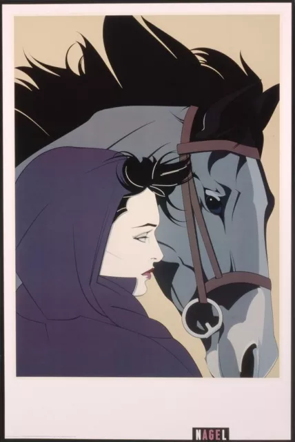Patrick Nagel MONTANA Rare Lithograph Out of Print Woman & Horse New Art