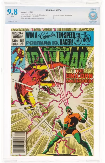 Iron Man # 154 1982 CBCS 9.8 Zeitungskiosk Abdeckung von John Romita Jr.Avengers