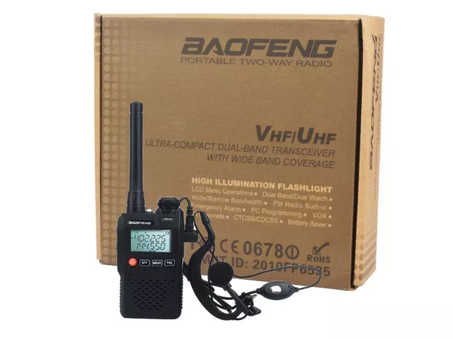 Émetteur-récepteur Baofeng UV-3R Mini Portable Double Bande Vhf / Uhf 2 Watt